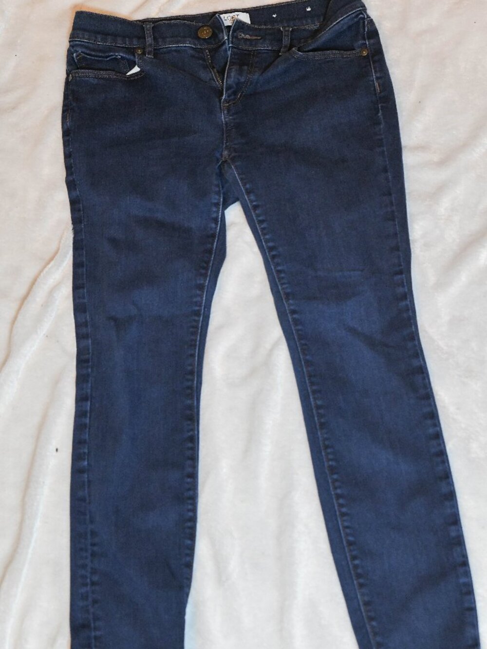 Ann Taylor Blue LOFT Outlet Modern Skinny Size 4 Petite Jeans Dark Wash